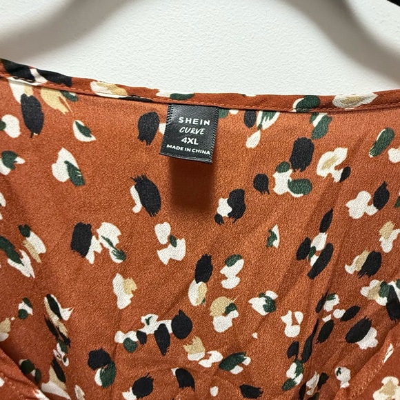 SHEIN Brown Floral Long Sleeve Dress - Picture 2 of 4